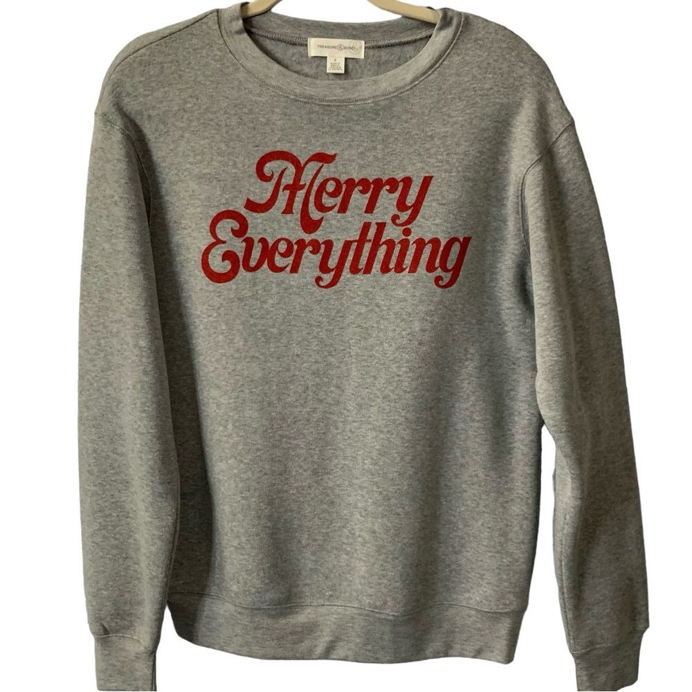 TREASURE & BOND Merry Christmas Crew Neck Sweater